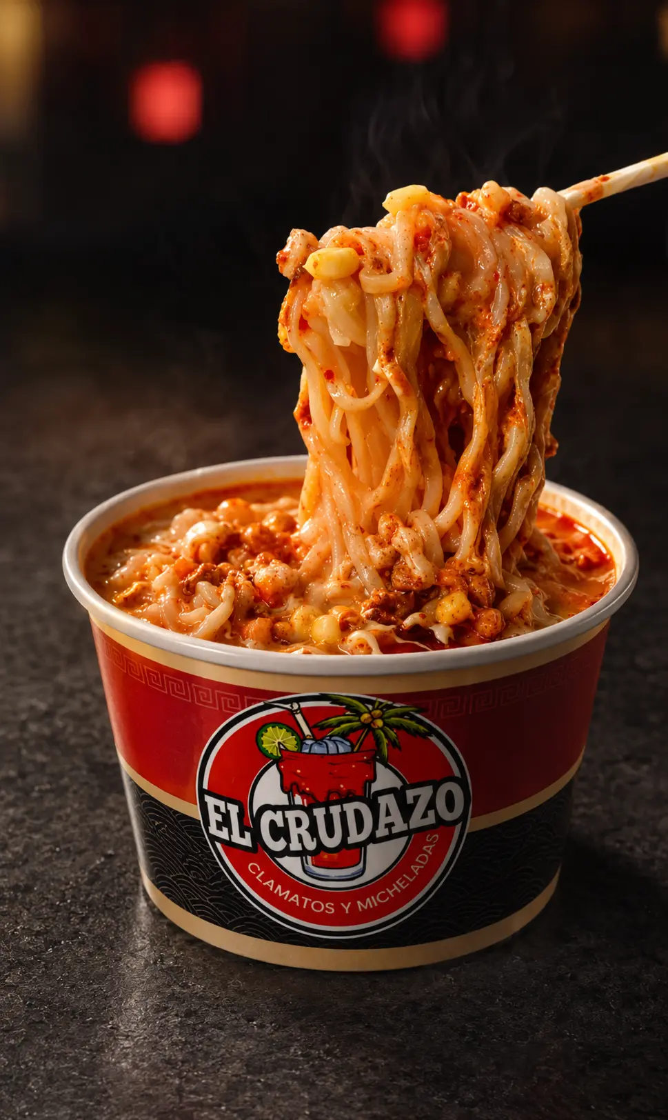 Ruso loco: sopa instantánea preparada estilo callejero con chile y limón